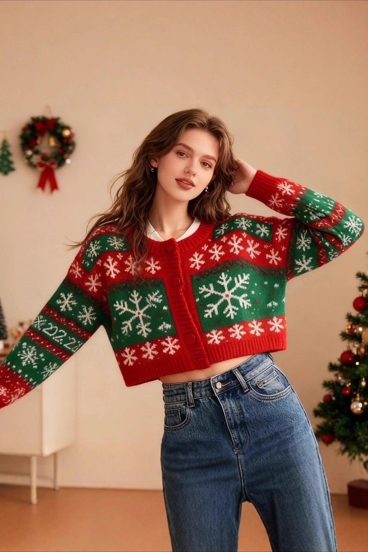 Snowflake Knit Cardigan