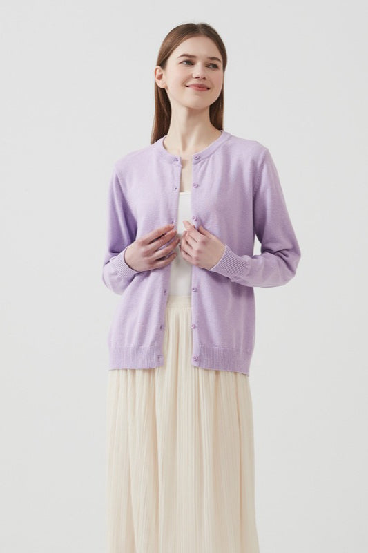Cotton Round Neck Cardigan