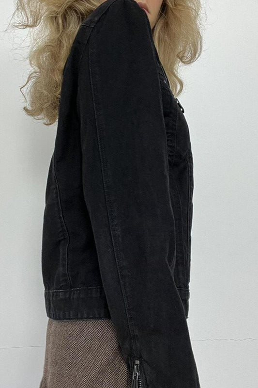 Black Washed Denim Jacket