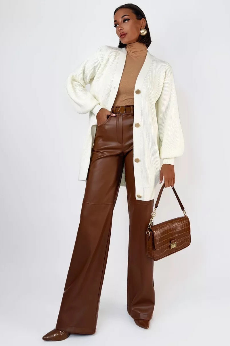 Solid Color Relaxed Knit Cardigan