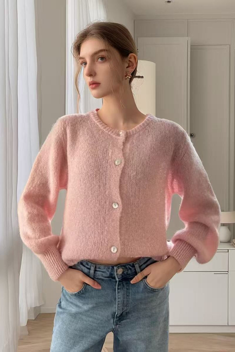 Macaron Color Solid Cardigan