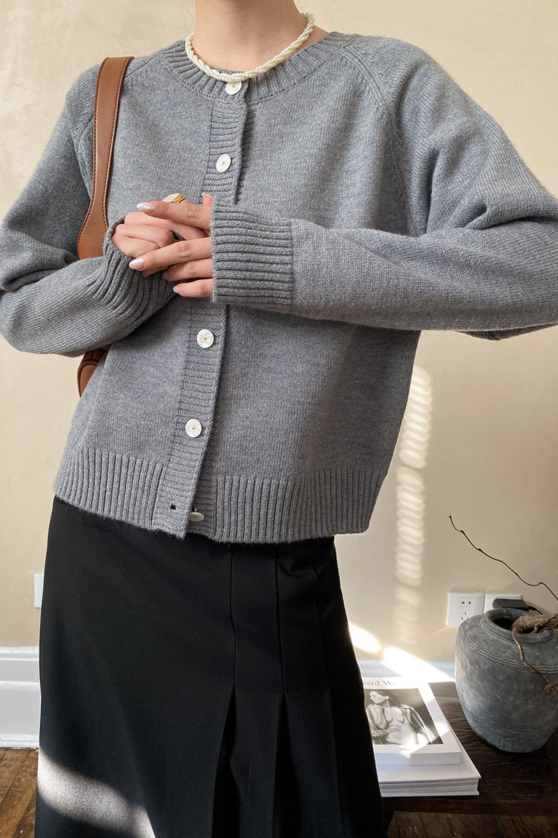 Jade Button Raglan Cardigan