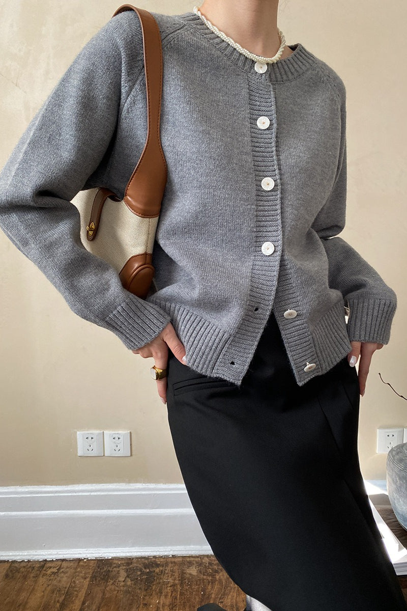 Jade Button Raglan Cardigan