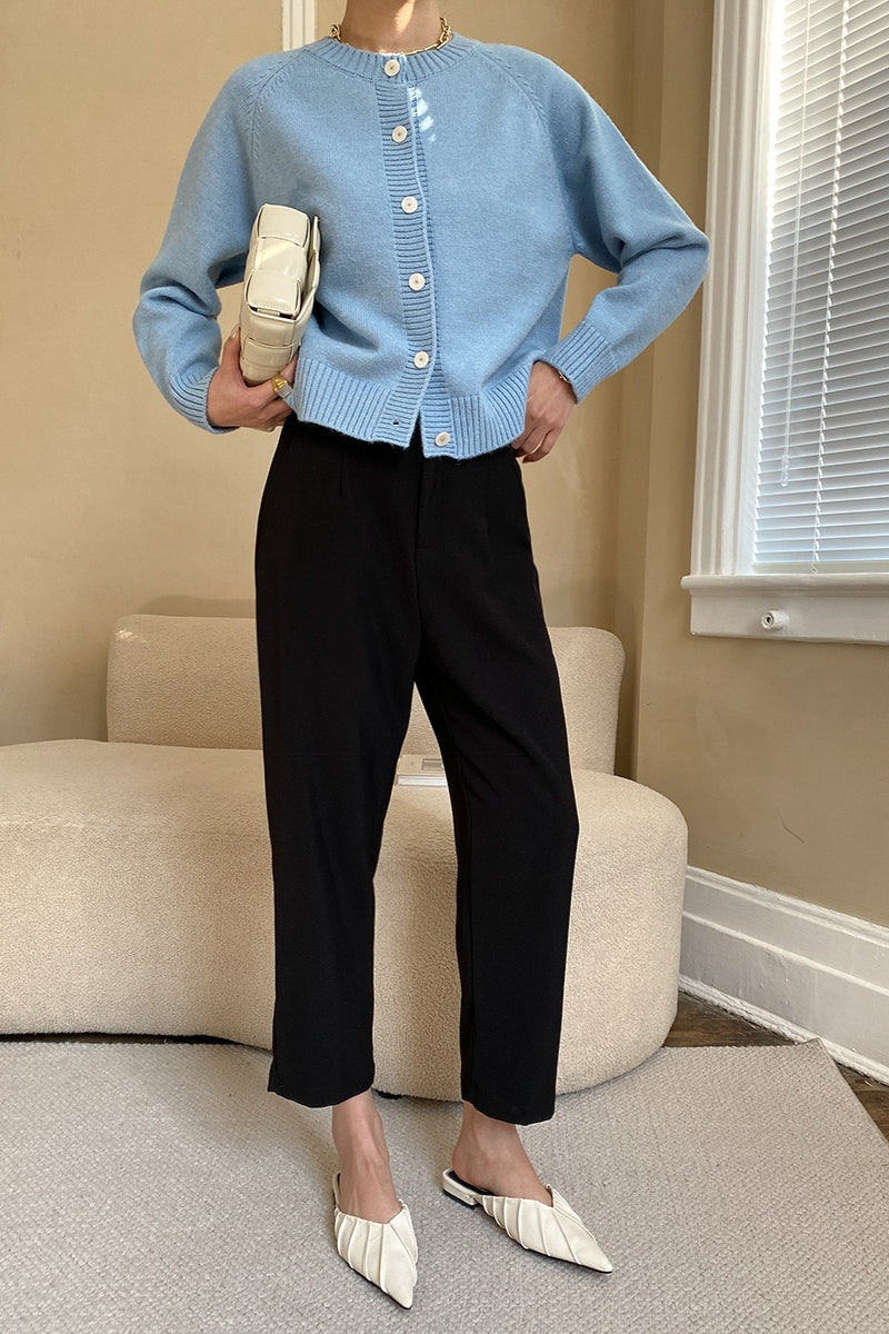 Jade Button Raglan Cardigan