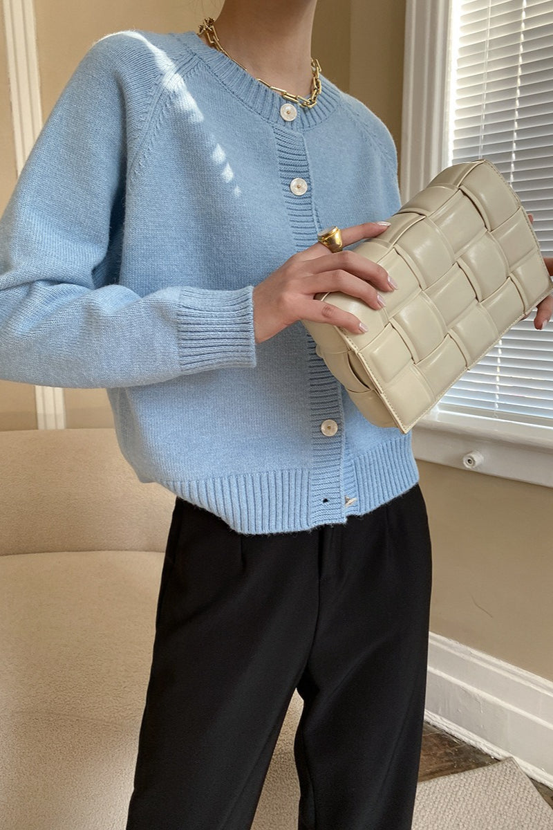 Jade Button Raglan Cardigan