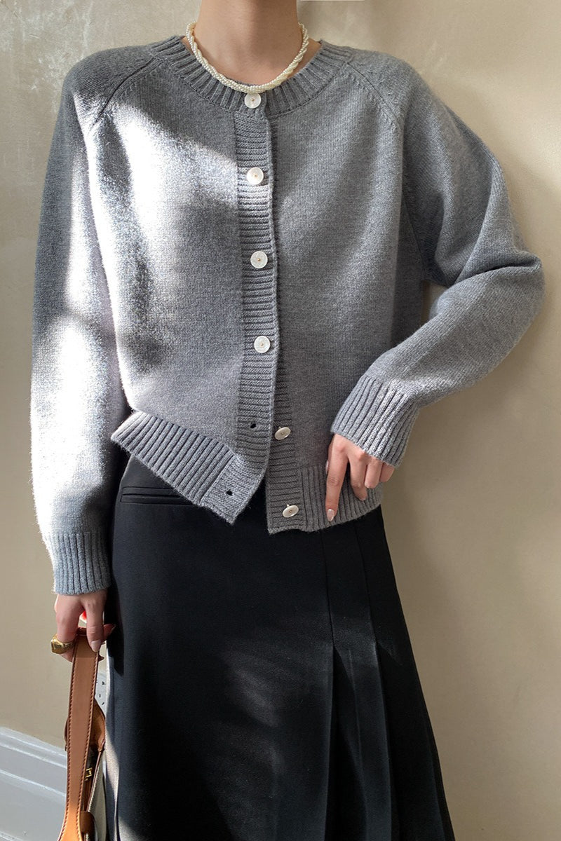 Jade Button Raglan Cardigan